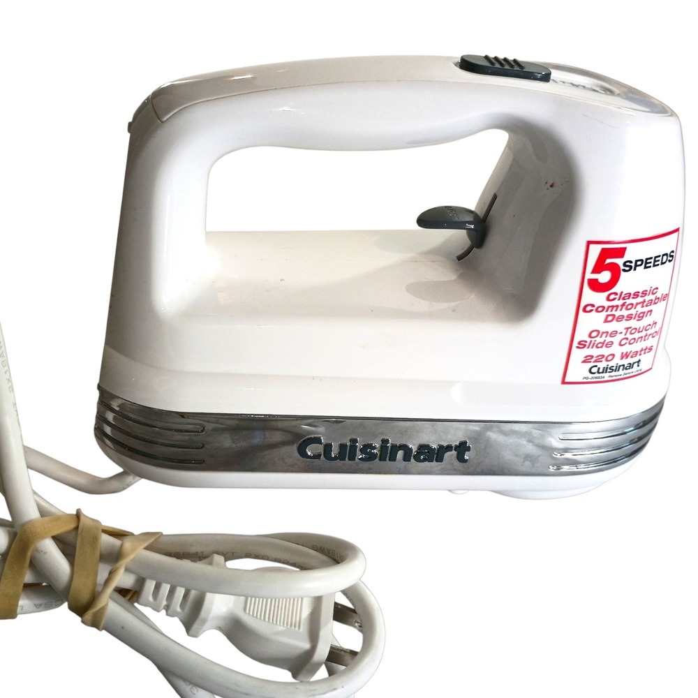 Cuisinart 5 Speed Hand Mixer‎ White Chrome 220W One-Touch Slide PG-20683A